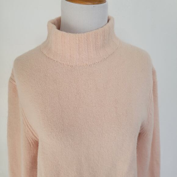 J. Crew Point Sur Mock Neck Sweater Merino Wool Alpaca Pink Women Medium - Picture 5 of 12